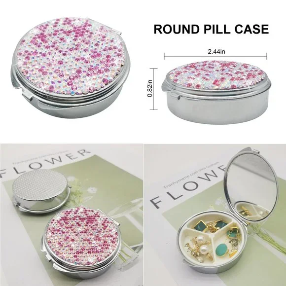 NWT Sparkling Crystal Rhinestone Bling Pink Stocking Stuffers Makeup Bru… - Picture 13 of 17